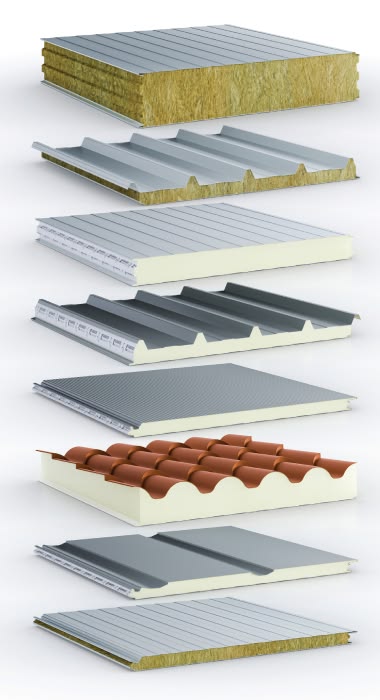 Layered roofing panel cross-sections